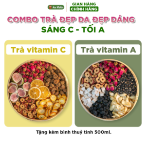 Trà sáng C tối A đẹp da An Nhiên, bổ sung vitamin dưỡng da, trắng hồng rạng rỡ.